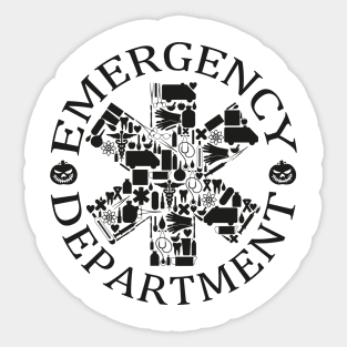 Er Nurse Halloween Spooky Emergency Department Sticker